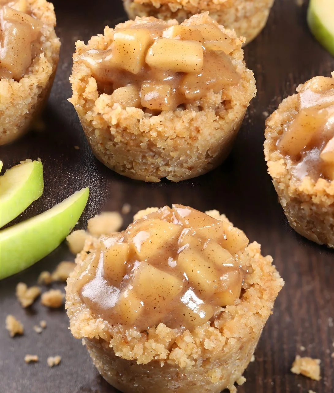 Delicious Apple Crisp Bites served on a plate with a scoop of ice cream
