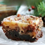 Delicious brownie pecan pie with layers of ooey gooey butter cake.