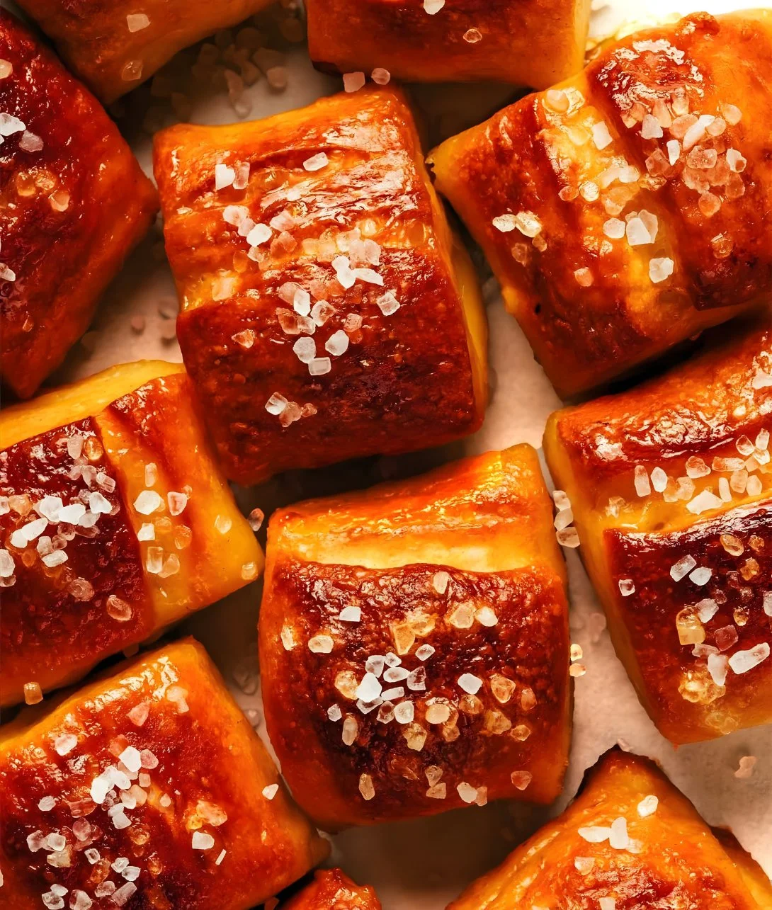 Bowl of buttery soft pretzel bites with dipping sauce