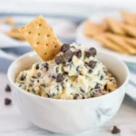 Delicious homemade cookie dough dip served in a bowl