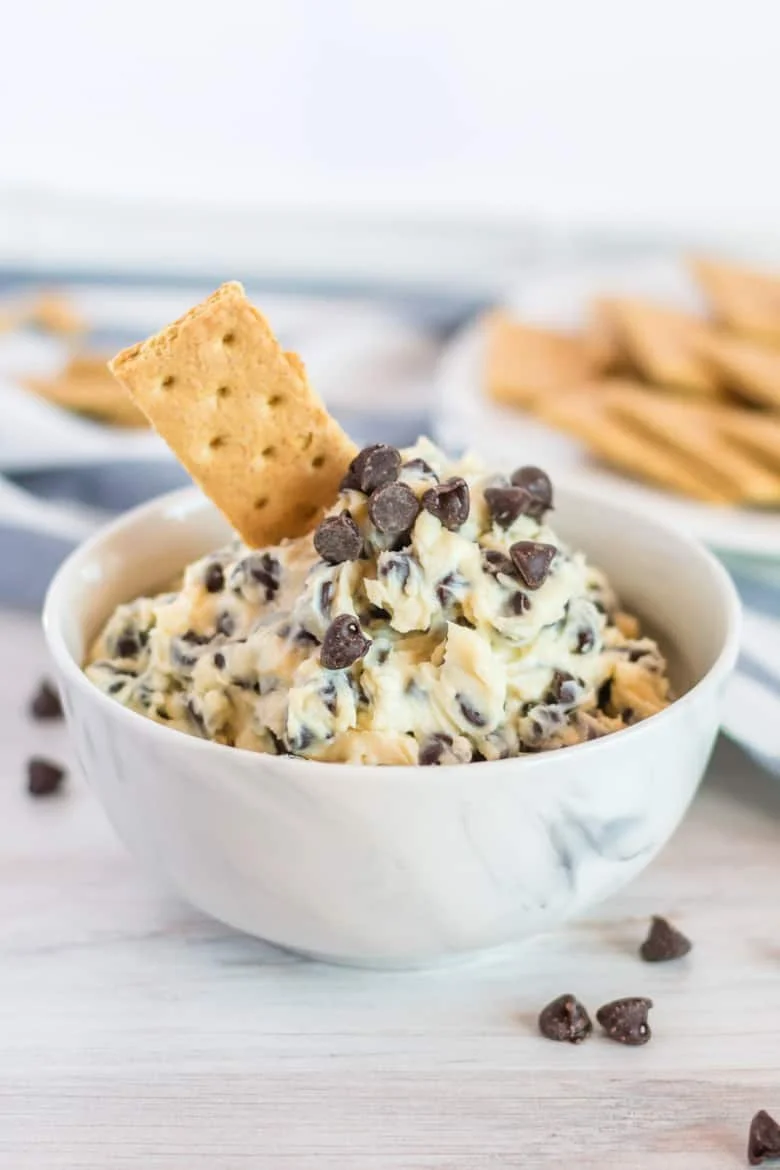 Delicious homemade cookie dough dip served in a bowl