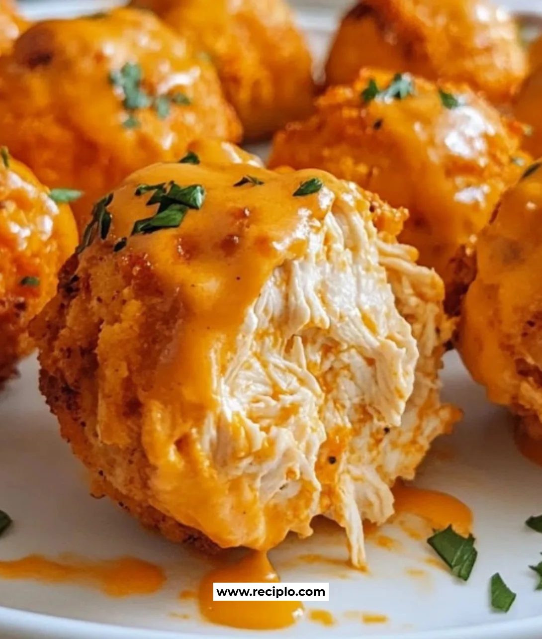 Delicious easy buffalo chicken bombs ready to serve