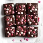 Delicious easy Valentine's M&M's brownies for a romantic celebration