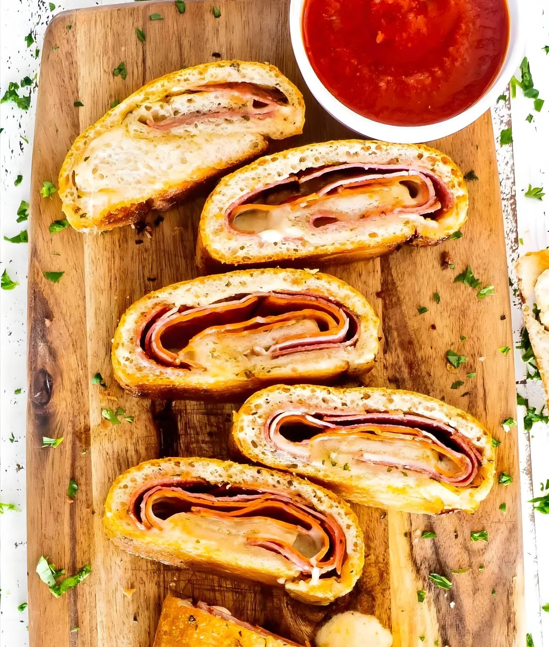 Delicious homemade stromboli fresh out of the oven