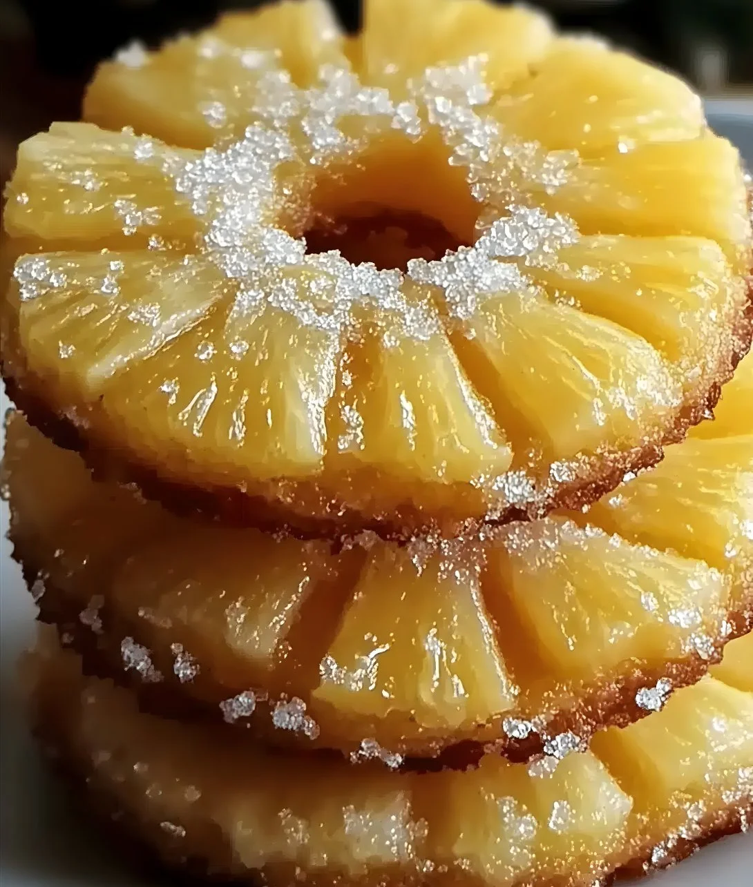 Delicious Pineapple Upside Down Cookies topped with caramelized pineapple slices