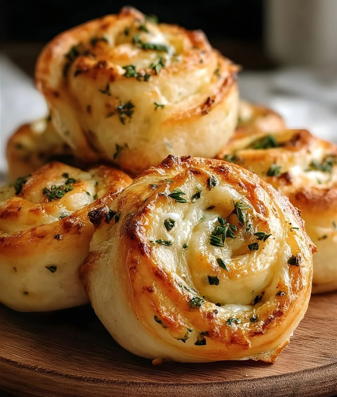 Savory sourdough herb and cheese rolls fresh out of the oven