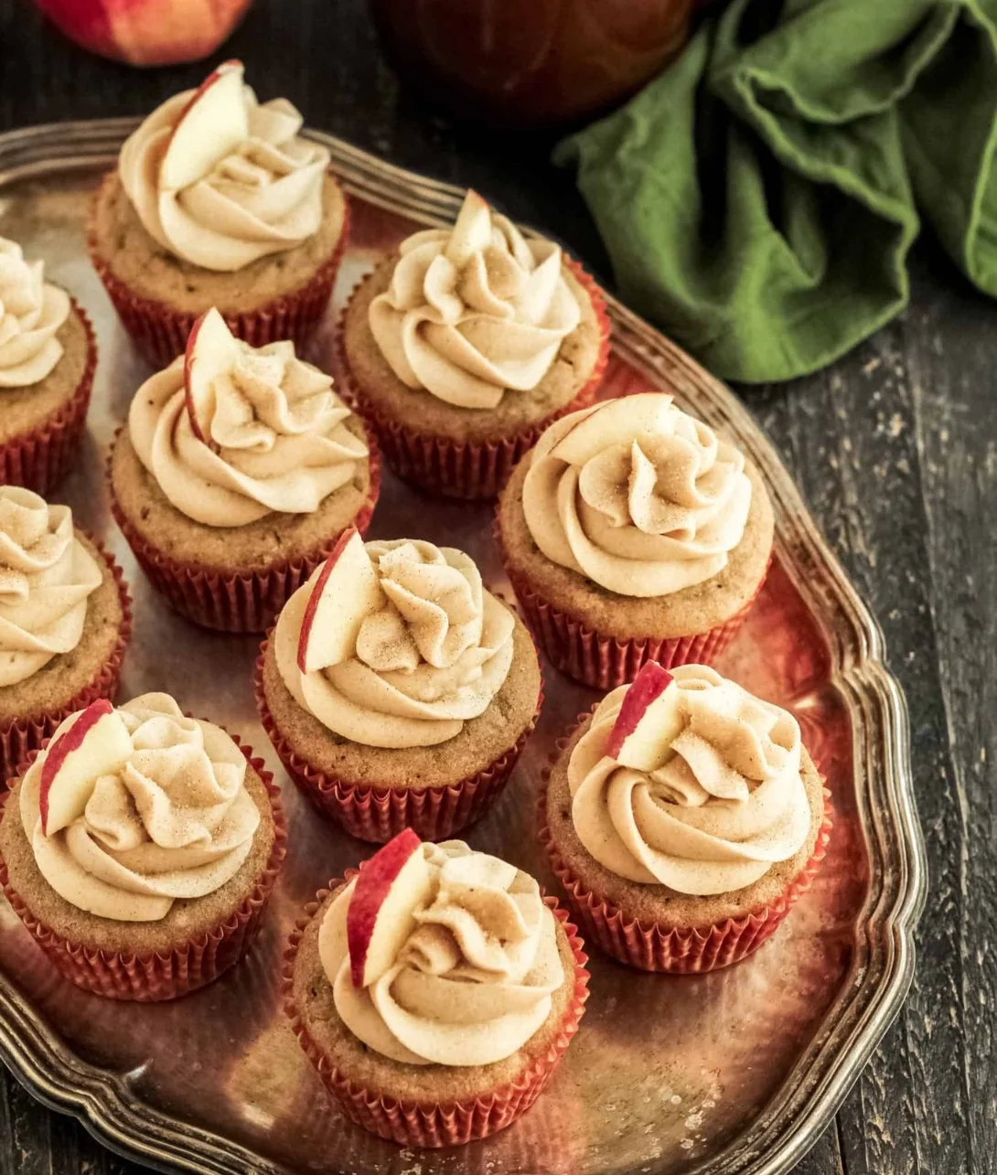 Delicious apple cider cupcakes with spiced buttercream frosting