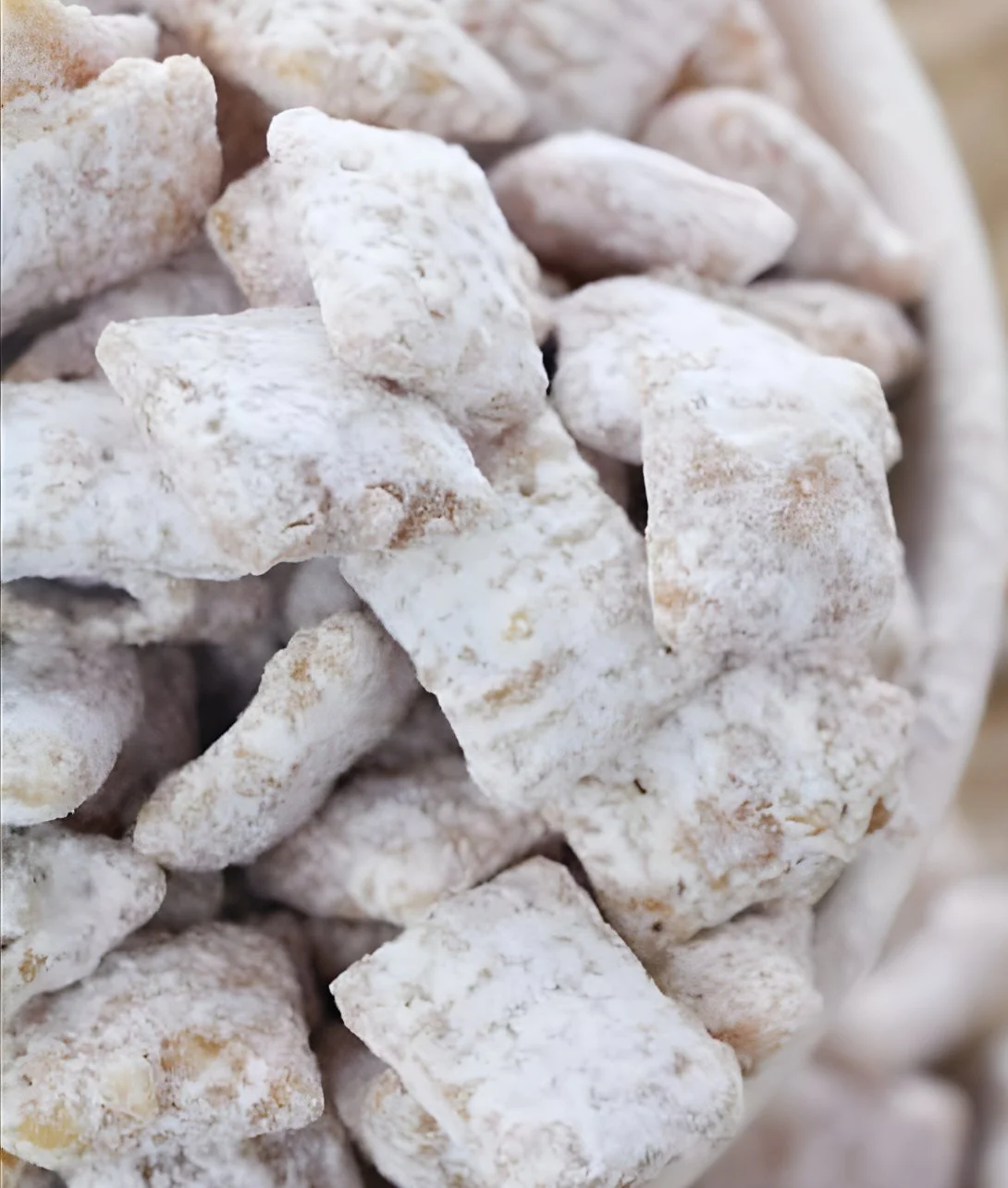 Delicious Cookie Butter Muddy Buddies served in a bowl