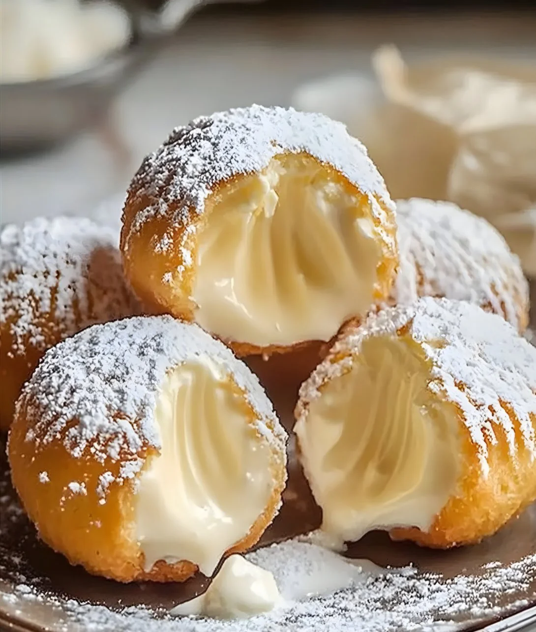 Delicious Italian Cream Bombs filled with creamy filling and rich pastry