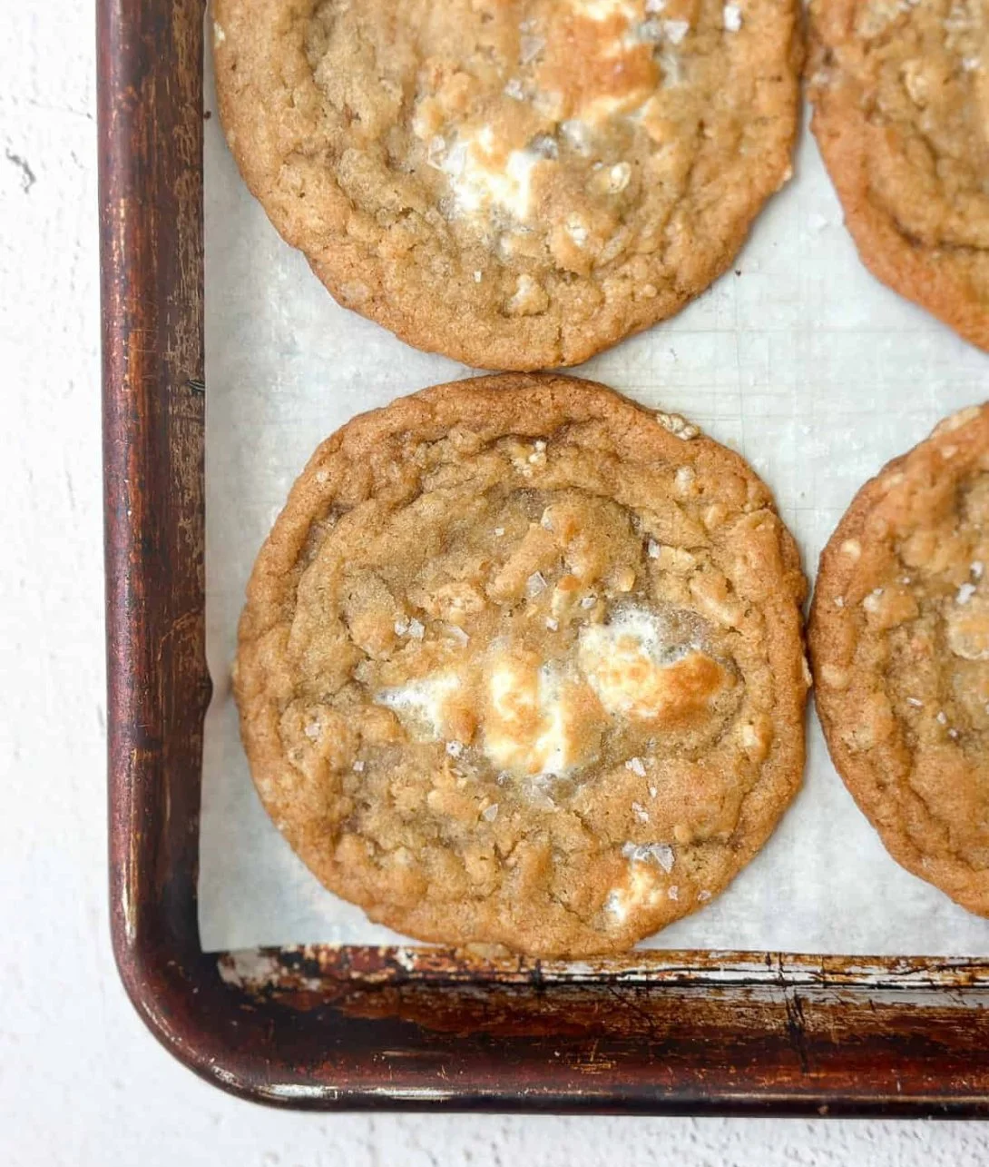 Delicious Marshmallow Crispy Cookies inspired by Costco recipe