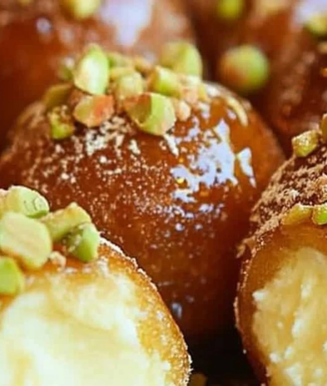 Ricotta Pistachio Honey Bites with creamy ricotta, pistachios, and honey drizzle