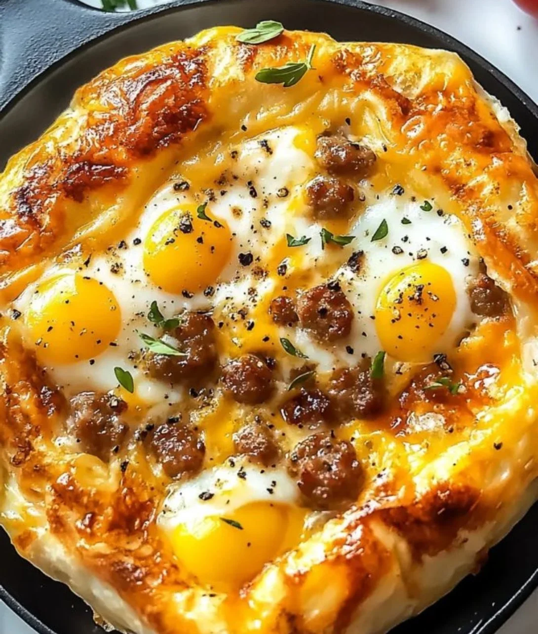 Sausage Egg and Cheese breakfast sandwich on a toasted bun