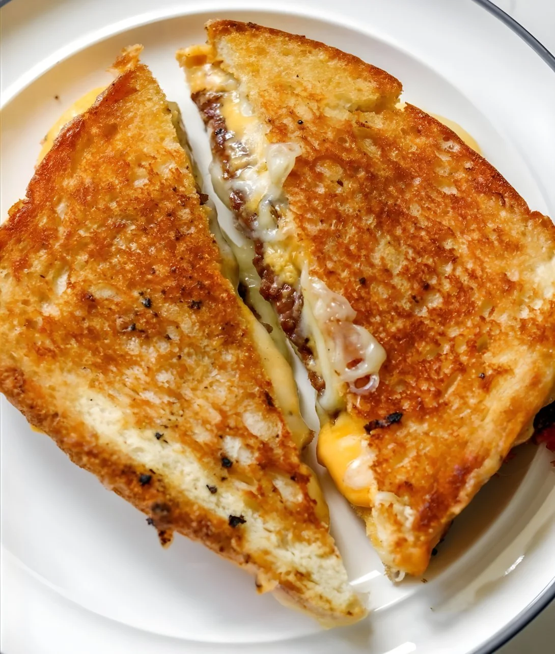 Delicious Smash Burger Grilled Cheese with special sauce and crispy edges