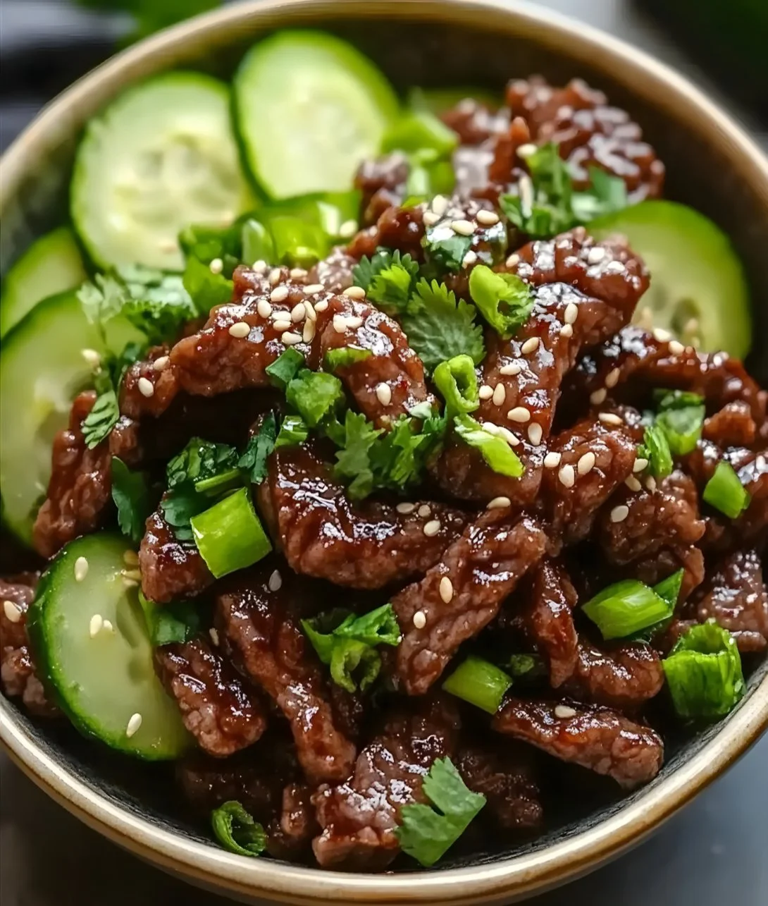 Delicious Spicy Keto Korean Beef dish served on a plate