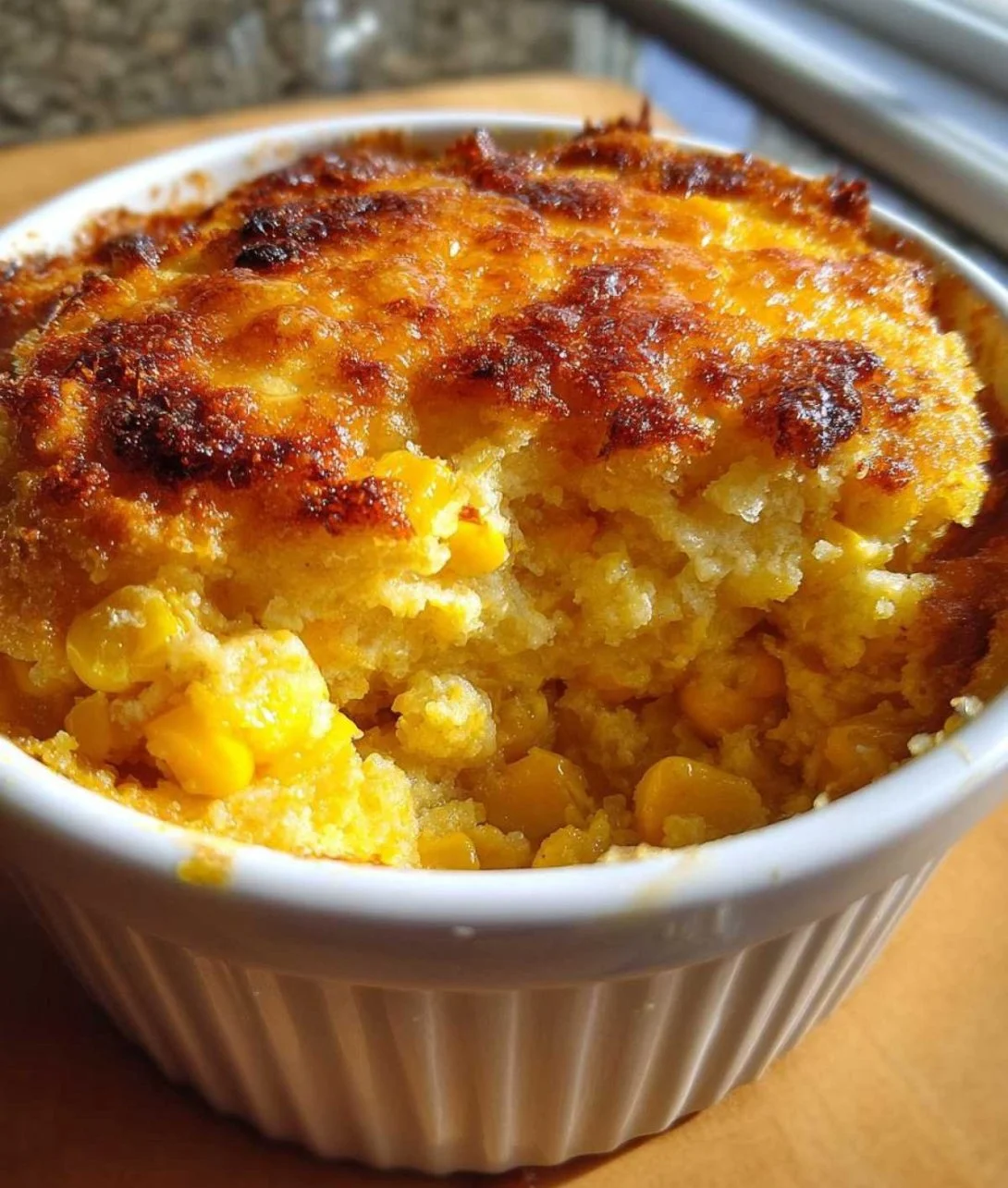 Delicious corn and squash casserole fresh out of the oven