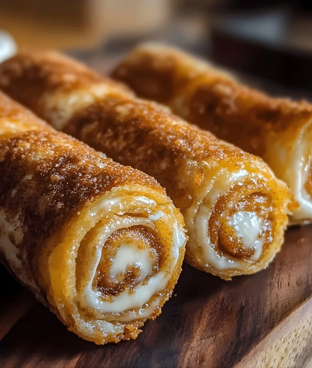 Crispy keto cinnamon cream dessert garnished with cinnamon and cream on a plate