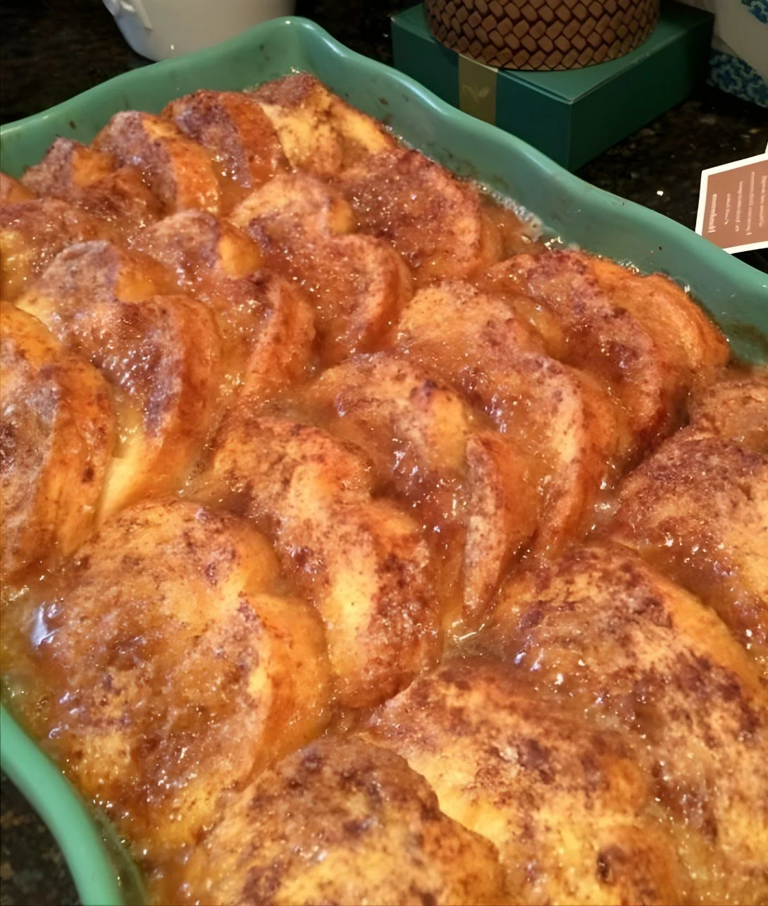 Easy overnight French toast casserole baked with cinnamon and served warm