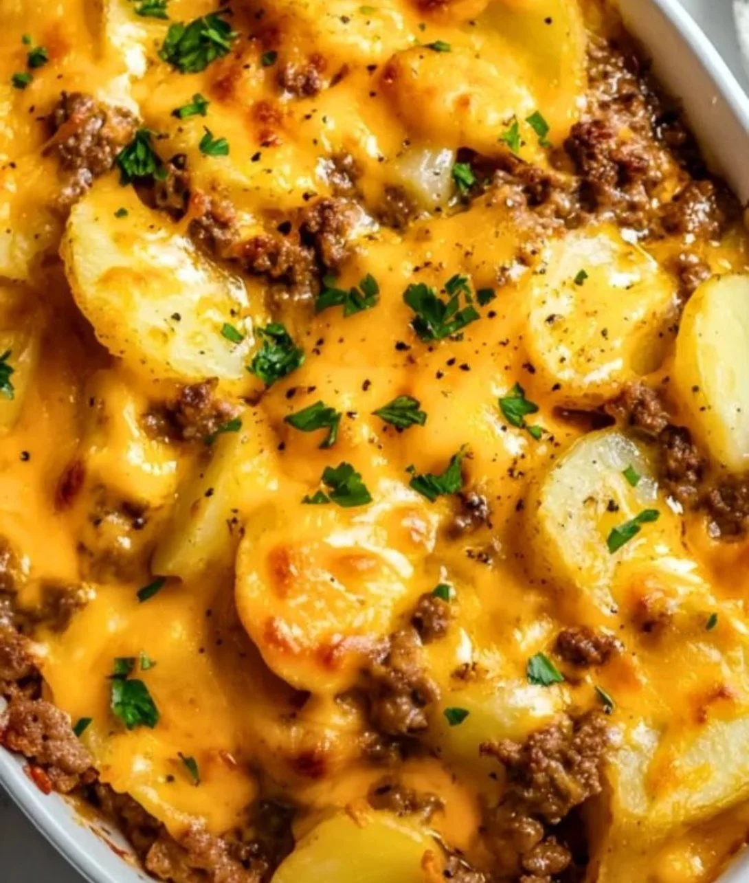 Delicious Hobo Casserole served in a rustic dish with ingredients visible