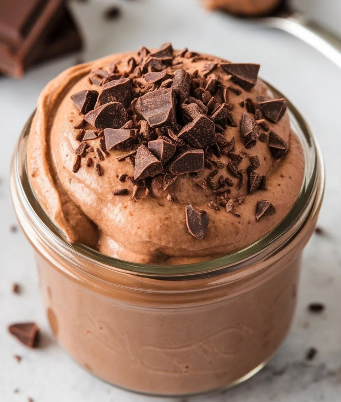 Creamy and delicious Protein Pudding topped with berries and nuts