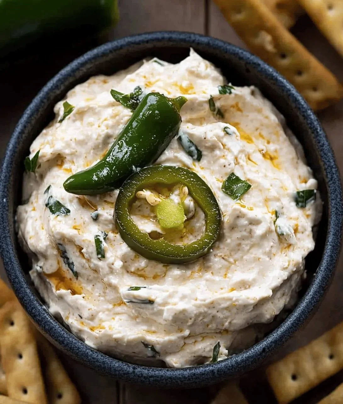 Delicious Roasted Jalapeño Cowboy Cream Cheese Dip served with tortilla chips