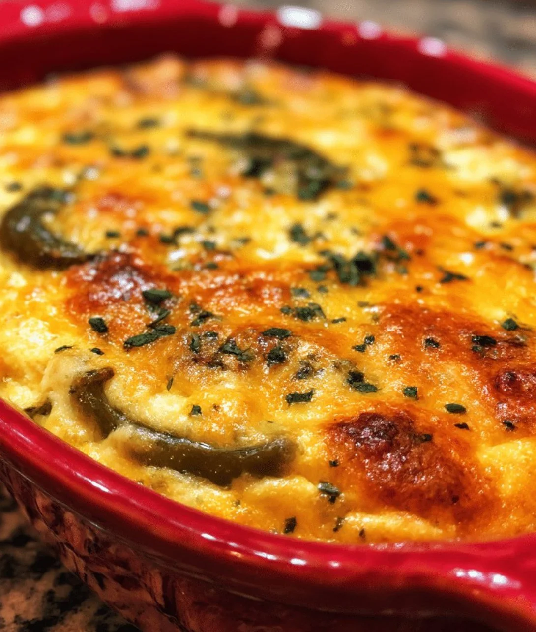 Delicious Stuffed Chile Casserole with fresh vegetables and spices