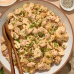 Delicious Cajun Potato Salad garnished with herbs and spices