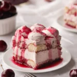 Delicious Cherry Amaretto Tiramisu dessert served in a glass