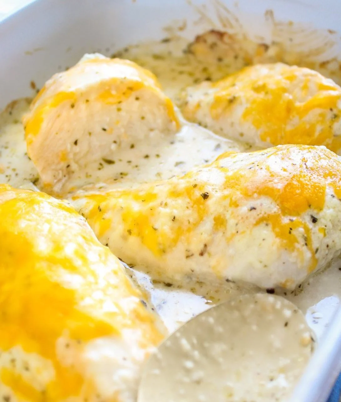 Creamy garlic chicken dish served with sides, showcasing flavor and richness.