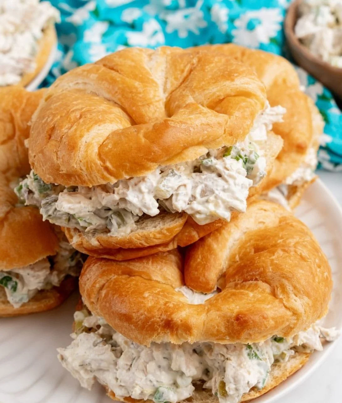 Delicious Dill Pickle Chicken Salad served in a bowl