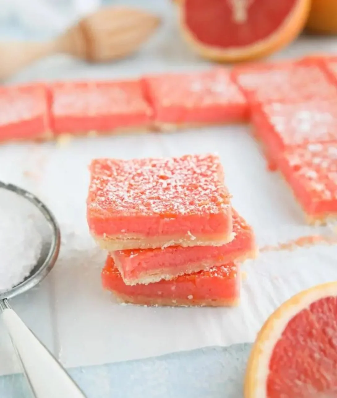 Delicious homemade grapefruit bars with a zesty citrus flavor