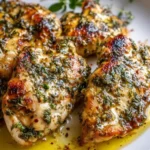 Marinated Greek chicken with herbs and spices ready for grilling