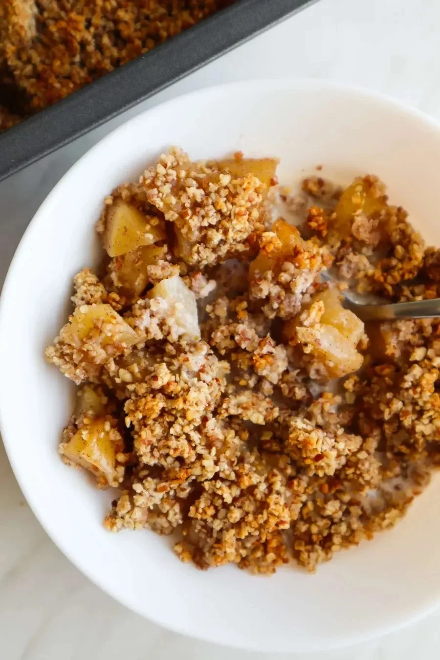 Healthy Breakfast Apple Crumble made with fresh apples and wholesome ingredients