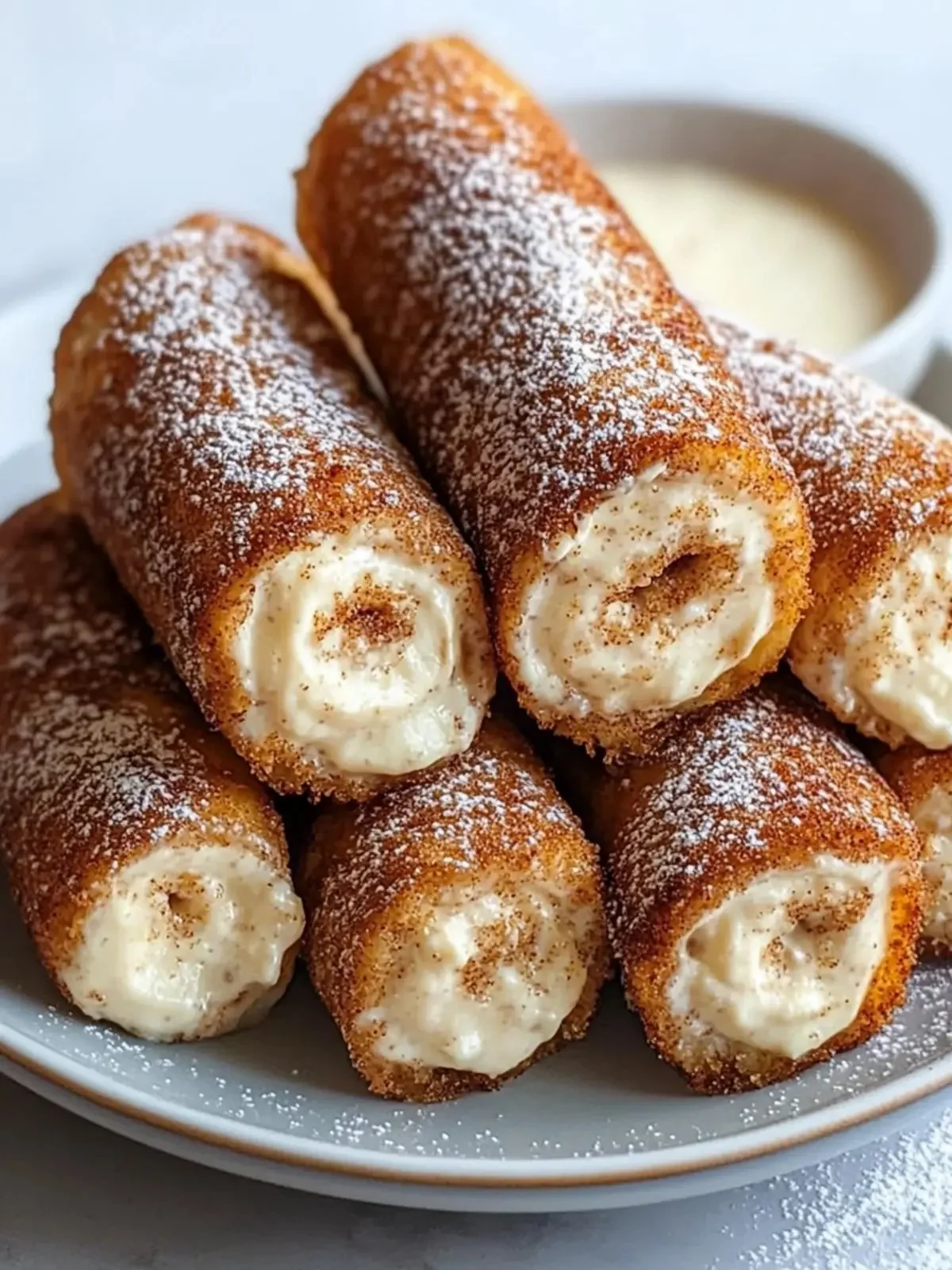 Delicious Keto cinnamon cream cheese roll-ups on a plate