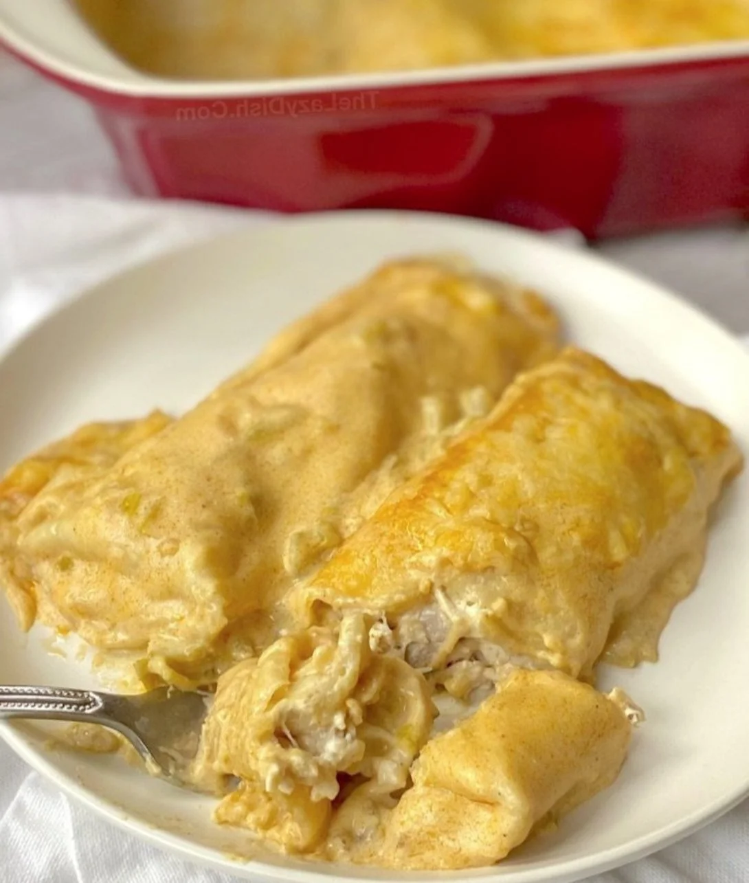 Delicious rotisserie chicken served with rich cream sauce