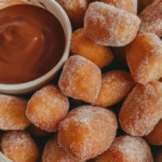 Sweet Air Fryer Churro Bites in a bowl with a sprinkle of cinnamon sugar