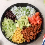 Delicious Taco Lunch Bowls filled with fresh ingredients
