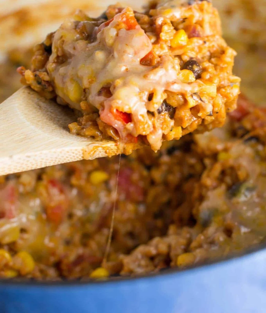 Delicious Vegetarian Mexican Casserole combined with fresh vegetables and spices.