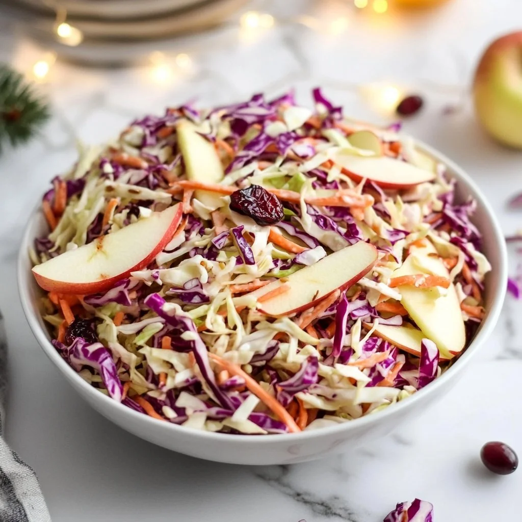 Apple Cranberry Coleslaw with fresh apples, cranberries, and creamy dressing