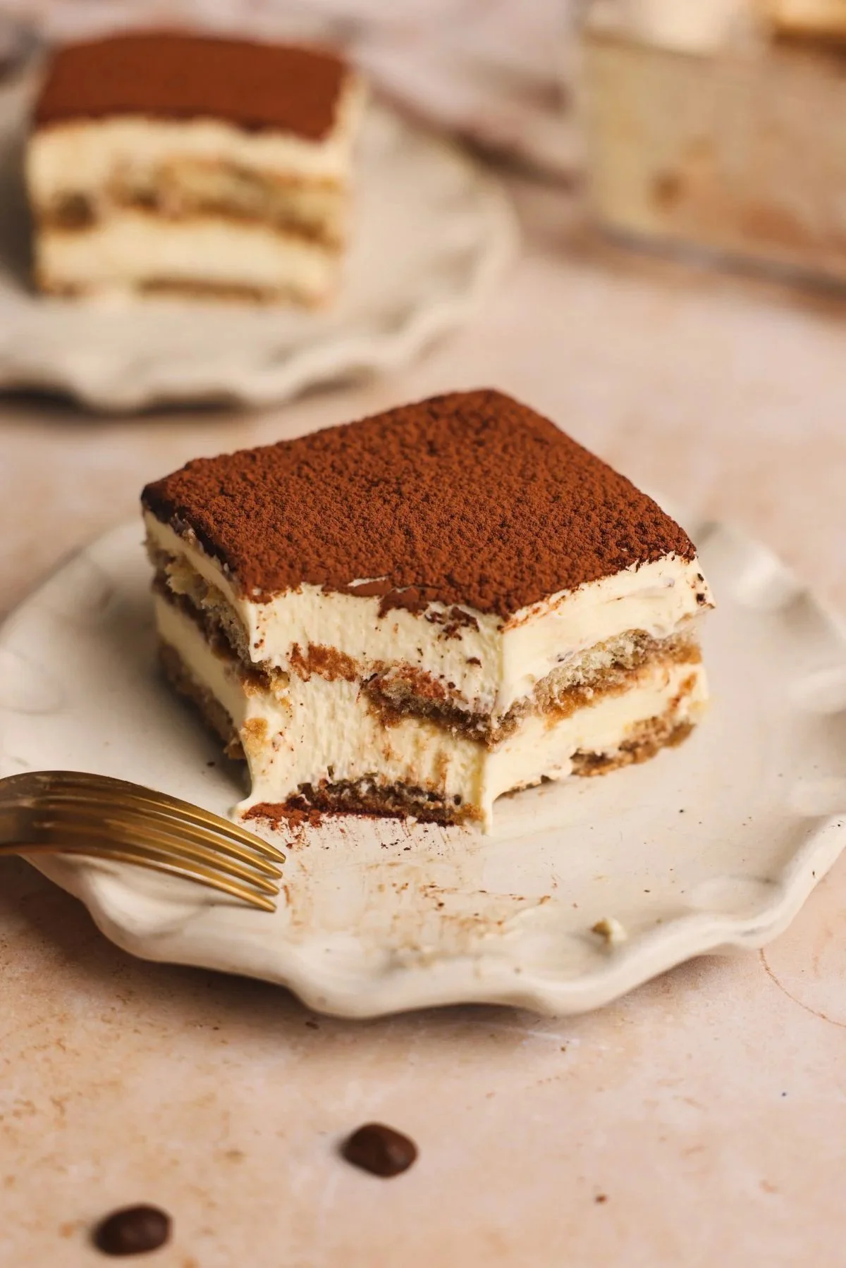 Classic Italian tiramisu dessert with layers of mascarpone and coffee-soaked ladyfingers