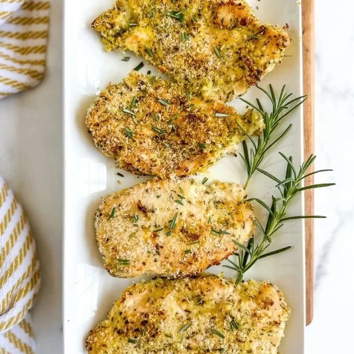 Crispy chicken with panko crust served on a plate