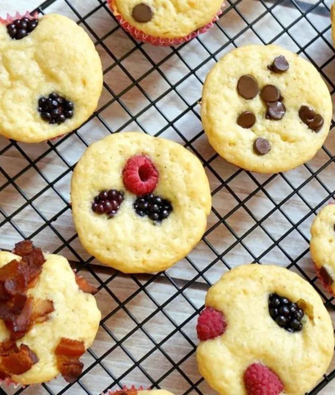 A plate of homemade pancake muffins, perfect for freezing and enjoying later.