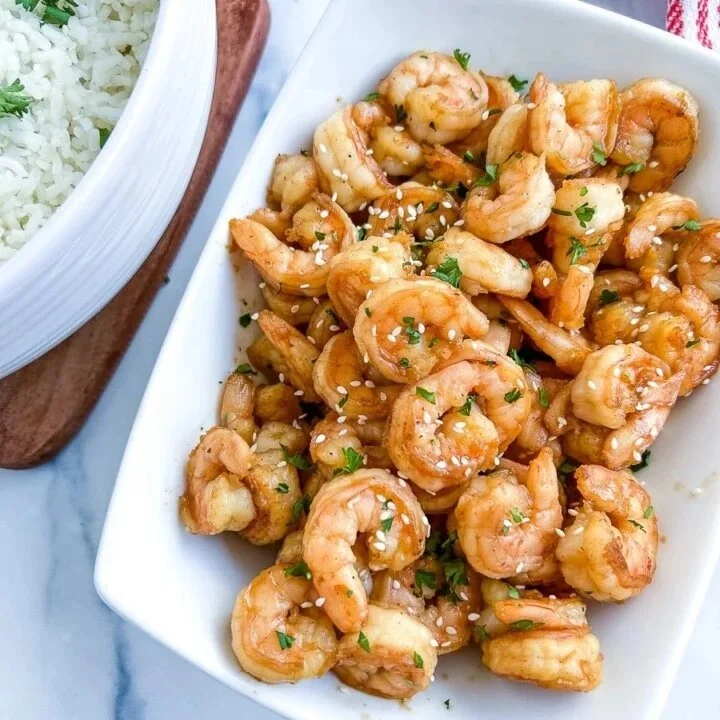 Delicious Hibachi Shrimp grilled with vegetables and served with rice