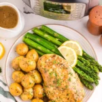 Instant Pot Lemon Garlic Chicken served with potatoes