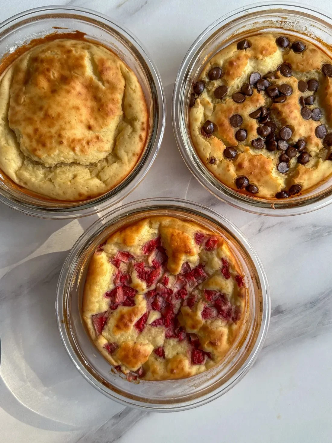Delicious protein pancake bowls, a healthy baked breakfast option.