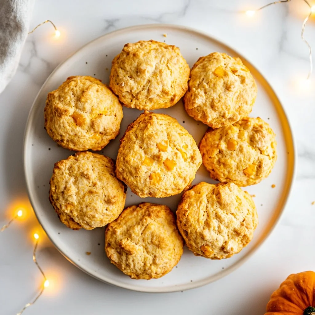 Freshly baked pumpkin biscuits with spices ready to serve
