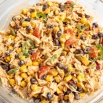 Delicious Southwest Chicken Salad with fresh vegetables and spices