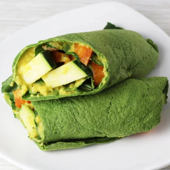 Spinach Protein Wraps filled with nutritious ingredients for a healthy meal