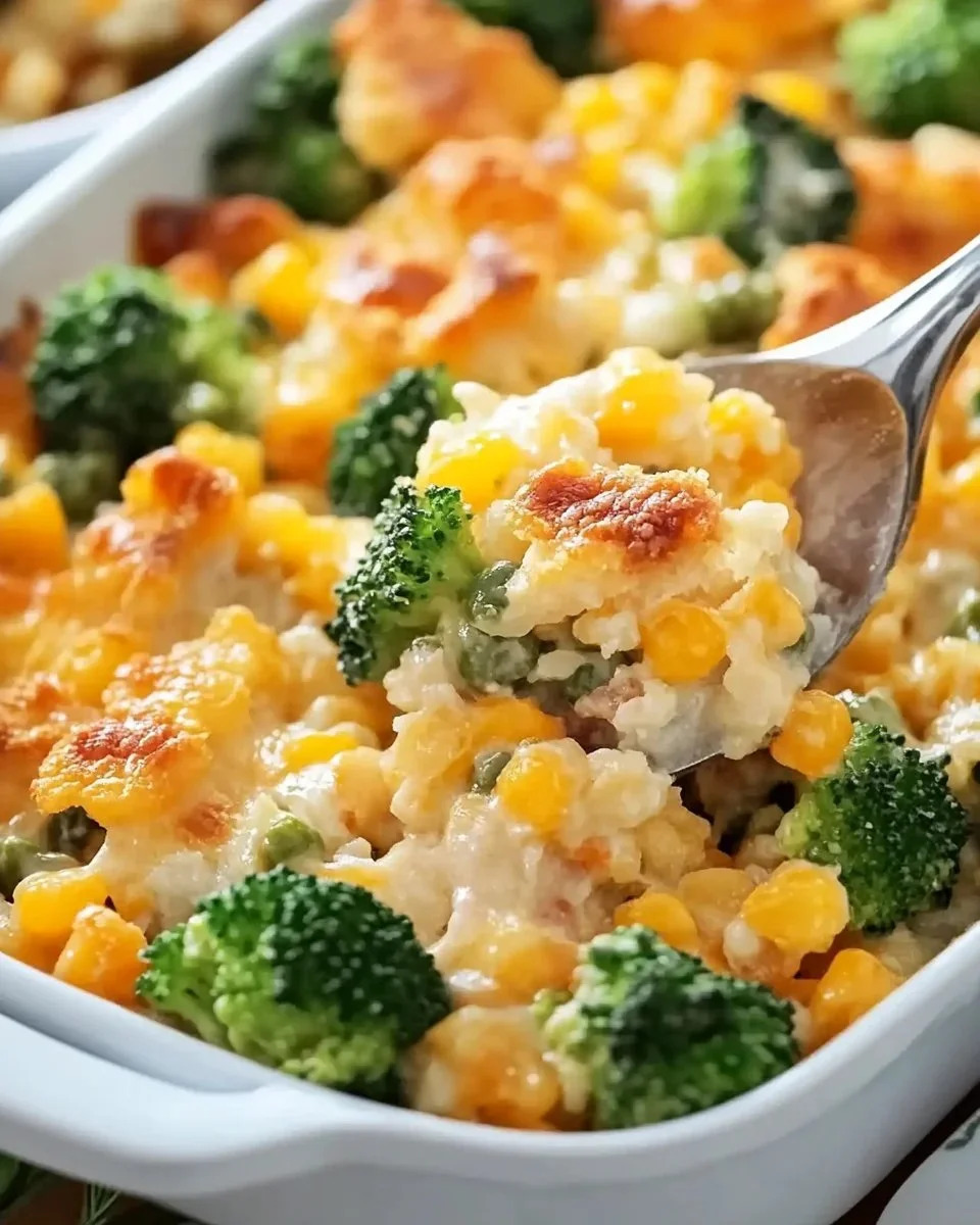Delicious homemade Vegetable Casserole with fresh vegetables and cheese